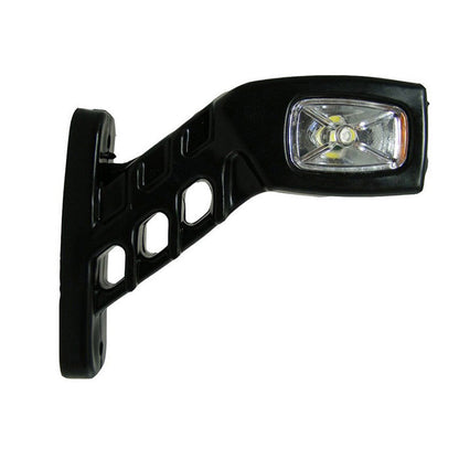 Rechteckige LED-Markierungsleuchte mit drei Funktionen, 12/24 V, 125 × 110 × 40 mm, 80 mm Befestigungsabstand