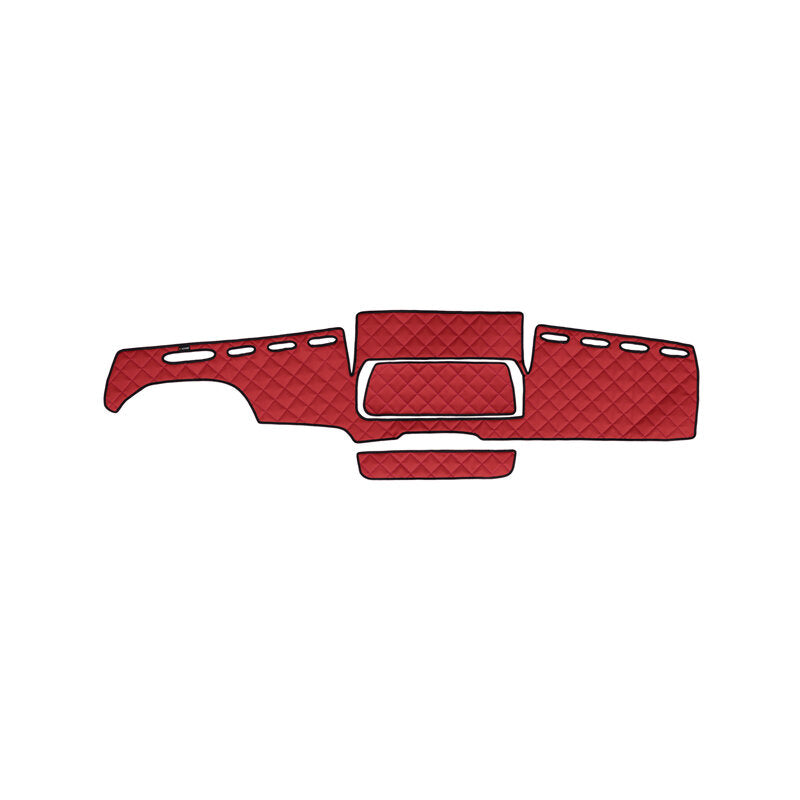 Tapis de tableau de bord – cuir synthétique (éco-cuir), rouge, adapté pour MAN TGX 2007–2017