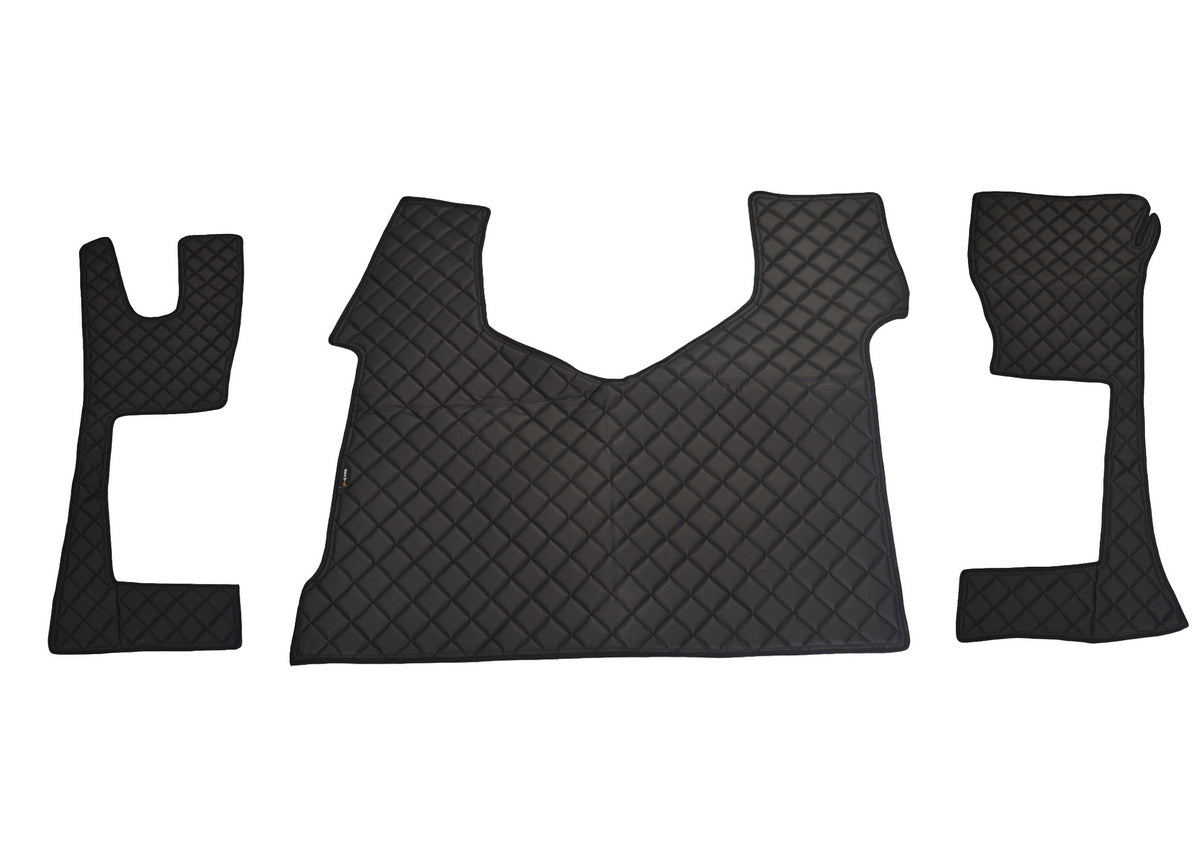 Кожени подови стелки – подходящ за Mercedes Actros MP4, тясна кабина 230 cm, черни, 2011+