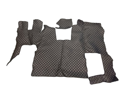 Tapis de sol en cuir synthétique (éco-cuir) noir – adapté pour Scania S 2020+ avec siège passager rabattable