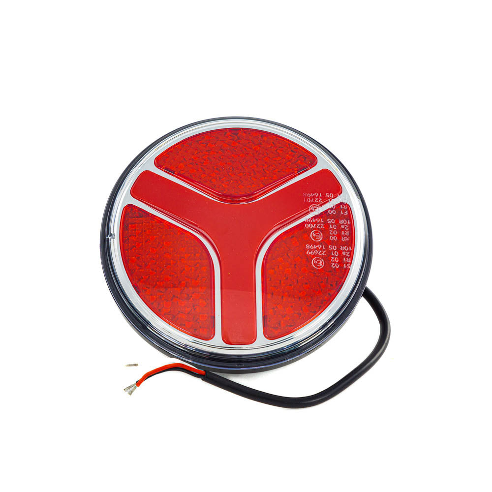 Feu arrière LED rond – adapté pour design étoile Mercedes, 14 cm, fonctions stop et position néon