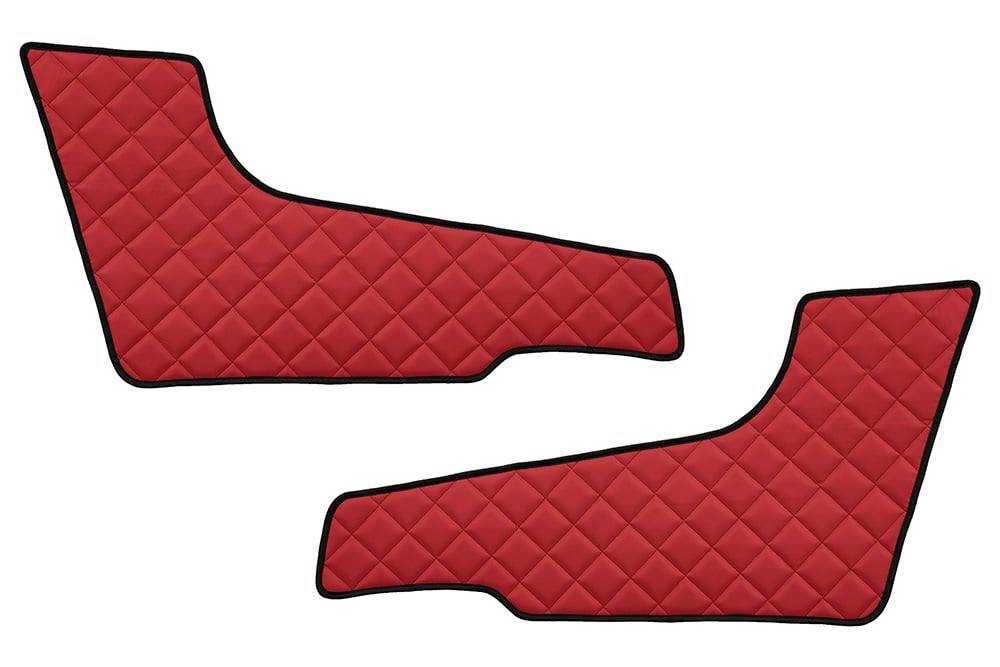 Jeu de tapis de porte – 2 pièces, cuir synthétique (éco-cuir) rouge, adapté pour Volvo FH4 2013+