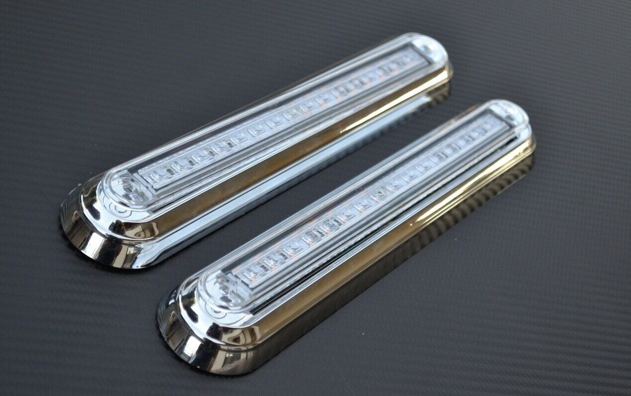 Feu arrière LED chromé – 3 fonctions, 10–30 V, 260×45×20 mm