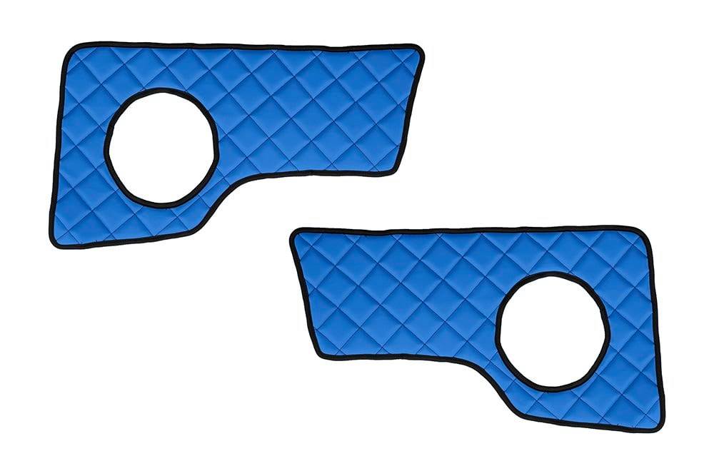 Tapis de sol de porte – Jeu de 2 pièces en cuir synthétique (éco-cuir), bleu, adapté pour Volvo FH2 1998–2012