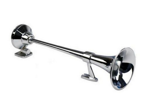 Corne de camion pneumatique ronde simple, 24 V, 620 mm, chrome, 130 dB