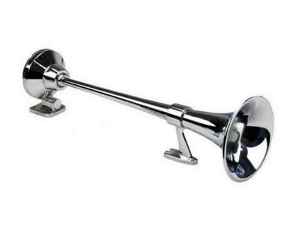Corne de camion pneumatique ronde simple, 24 V, 620 mm, chrome, 130 dB