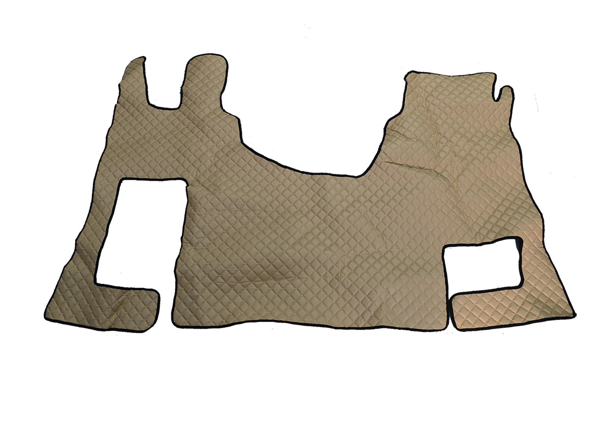 Tapis de sol beige en cuir synthétique (éco-cuir) – boîte manuelle, adaptés pour Mercedes Actros MP4