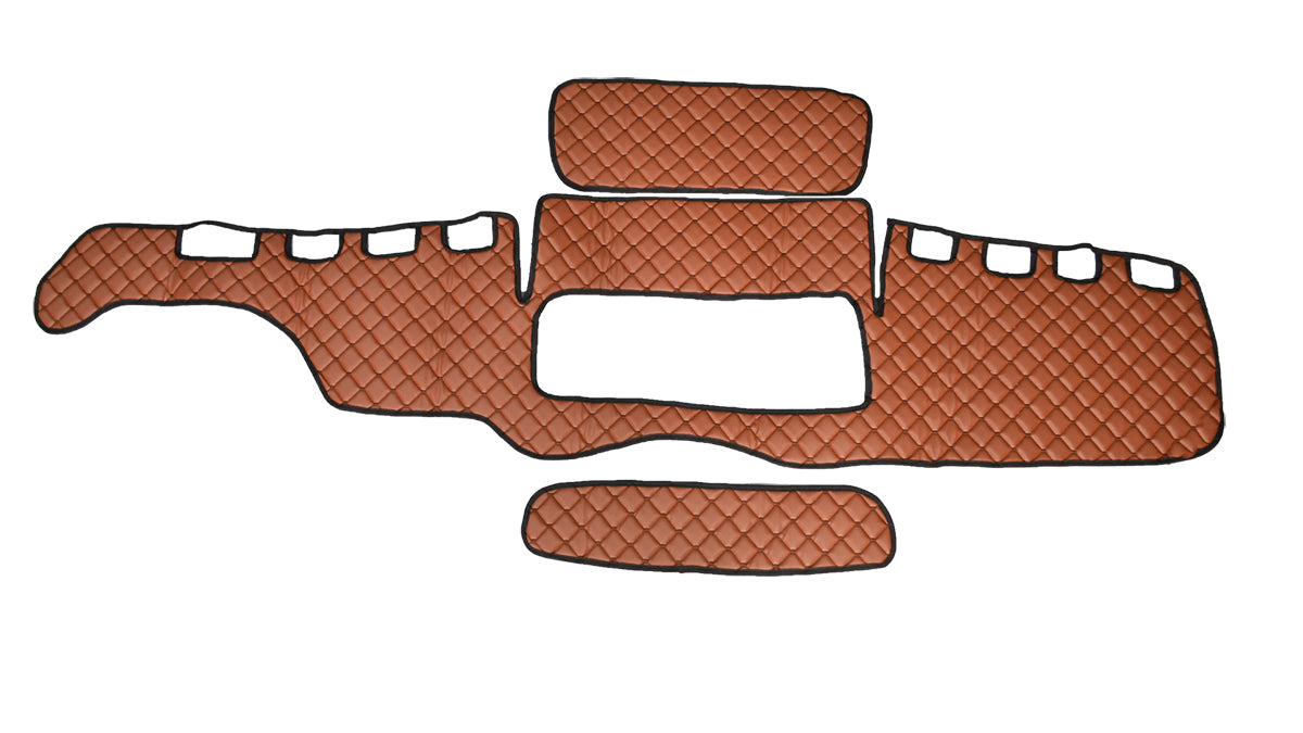 Tapis de tableau de bord – cuir synthétique (éco-cuir) marron, adapté pour MAN TGX 2007–2017