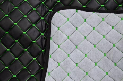 Tapis de sol en cuir – adapté pour MAN TGX Automat Two Drawers 2018-, noir avec surpiqûres vertes