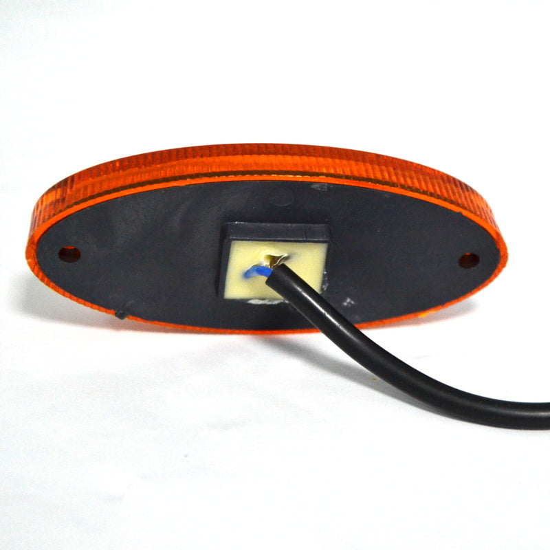 Feu de gabarit ovale à LED jaune, 12/24 V, 2 LED, 101×40×12 mm, entraxe de fixation 84 mm