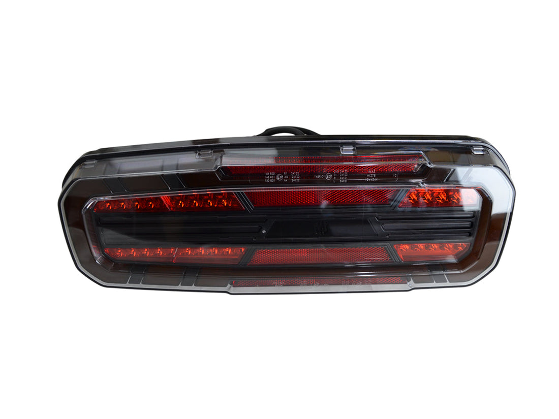 Right LED Neon Tail Light with Dynamic Indicator, 12/24V, IP6K9K, 402.7×141.6×69.7 mm