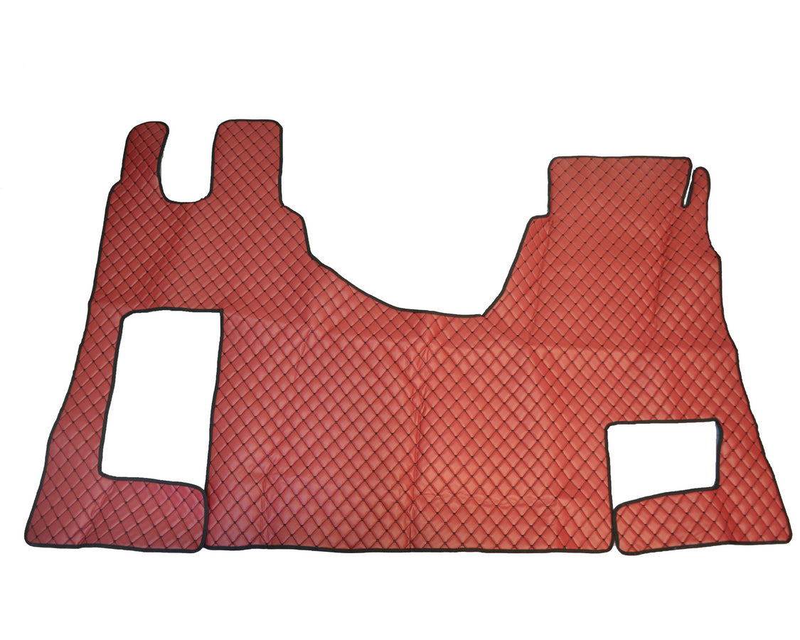 Tapis de sol marron en cuir synthétique (éco-cuir) – adapté pour Mercedes Actros MP4