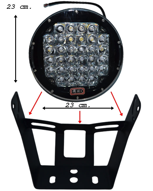 Projecteur LED rond Jumbo – 9" , 96 W