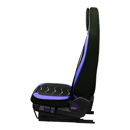 Housses de siège – adapté pour Renault Gama T 2014+, noir avec bleu, cuir et Alcantara