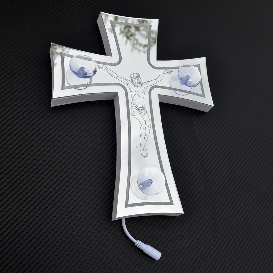 3D LED Cross with Jesus, 24V RGB Decorative Light, 230 x 290 x 40 mm