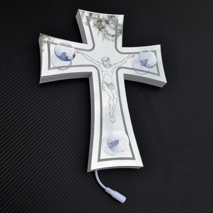 3D LED Cross with Jesus, 24V RGB Decorative Light, 230 x 290 x 40 mm