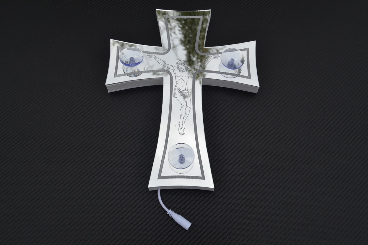 3D LED Cross with Jesus, 24V RGB Decorative Light, 230 x 290 x 40 mm