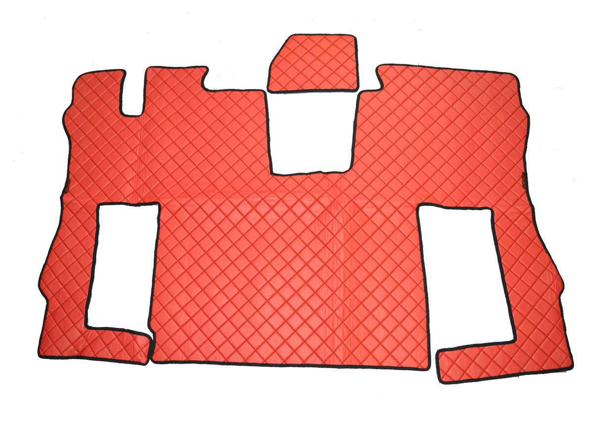 Tapis de sol en cuir synthétique (éco-cuir) orange – adaptés pour Scania S volant à droite 2020+