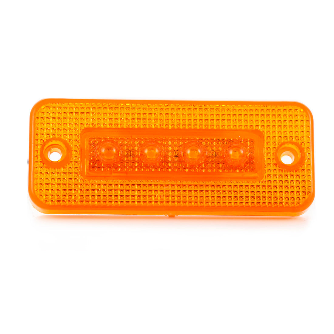 Жълт LED габаритен фар – 12 V, 4 диода, 101 x 41 x 10 mm, междина между болтовете 82 mm