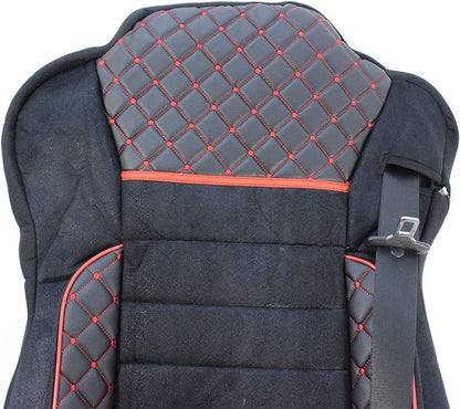 Deluxe Sitzbezüge – geeignet für Renault Premium 2005–2014, schwarzes Leder und Alcantara