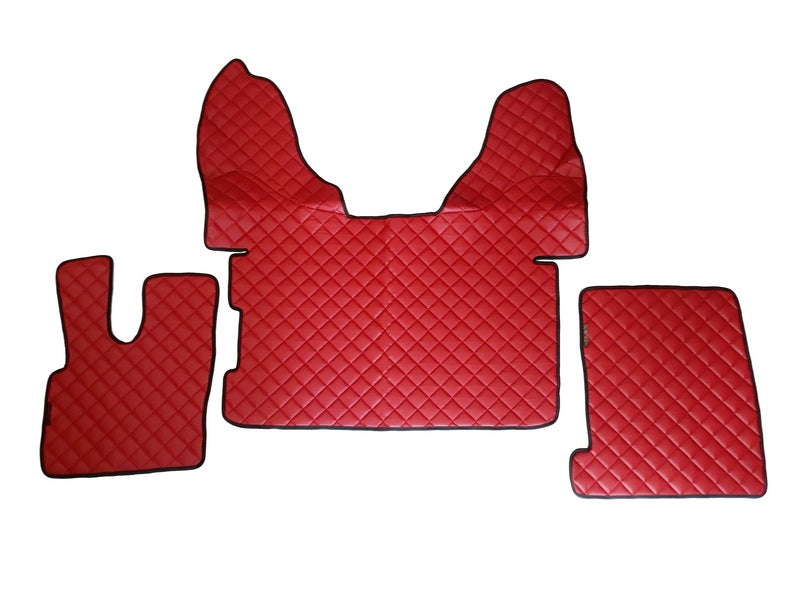Red Eco Leather Floor Mats – suitable for DAF 106, 2015+