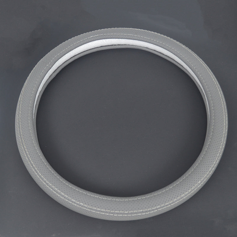 Grey Leather Steering Wheel Cover – Medium Size M