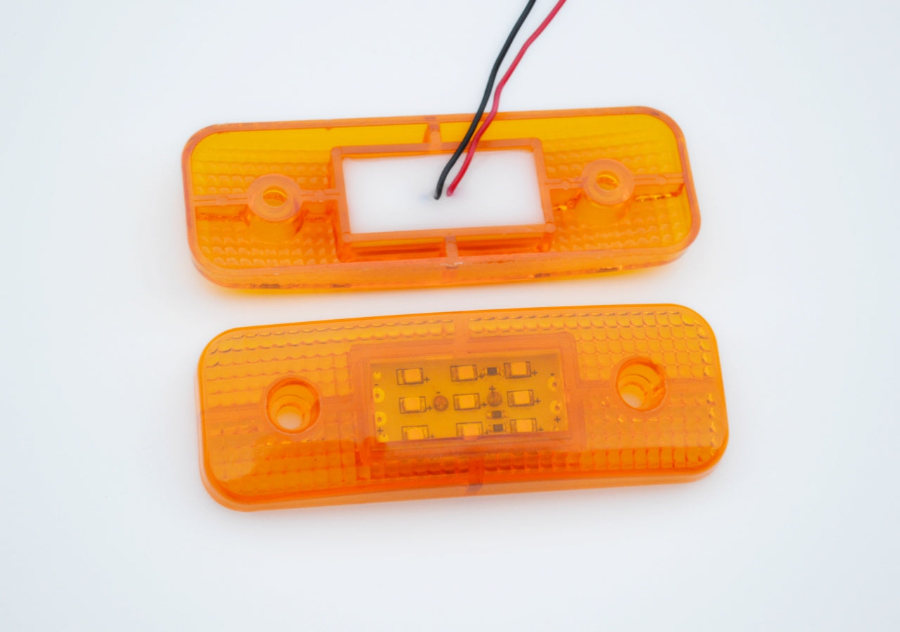 Feu de position latéral à LED jaune – 9 LED, 115 x 39 x 12 mm, 12/24 V