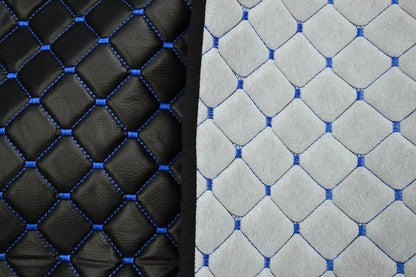 Tapis de tableau de bord aspect cuir – adapté pour Renault T avec capteur, noir avec surpiqûres bleues, Day Cab / Day &amp; Night Cab / Sleeper Cab