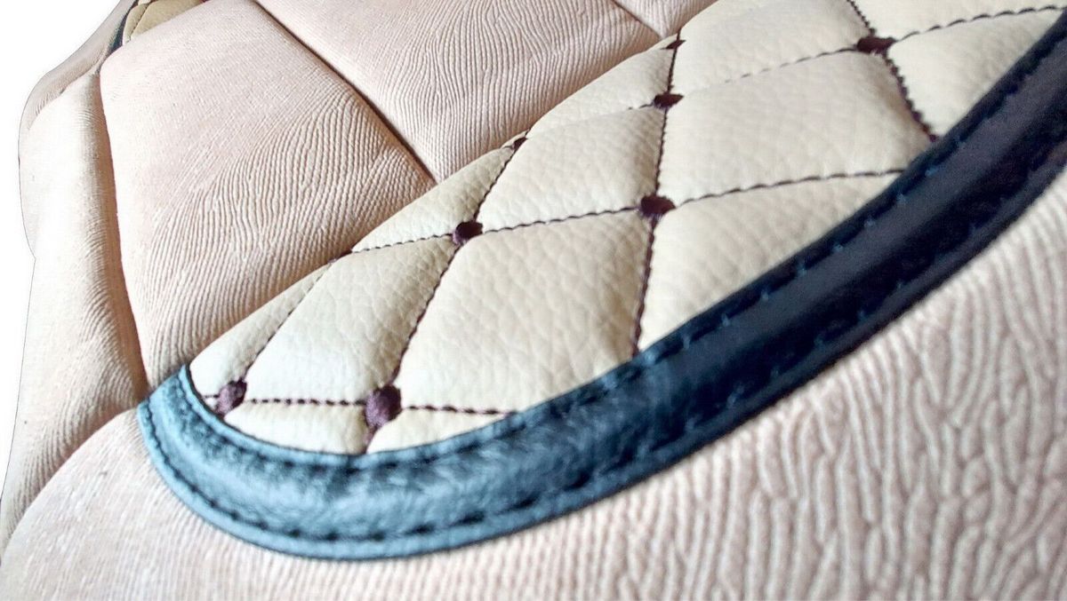 Housses de siège en cuir beige Deluxe adaptées pour Mercedes Actros E6 (2014+)