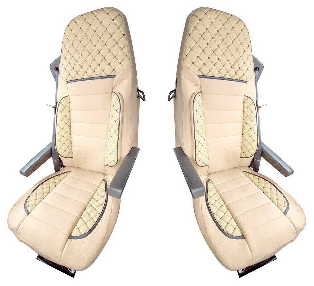 Housse de siège de luxe adaptée pour Iveco Stralis – beige, 2004–2018
