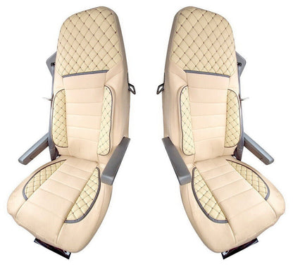 Housses de siège en cuir beige – adapté pour Volvo E6 2014+