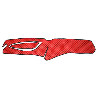 Tapis de tableau de bord pour conduite à droite – adapté pour Scania R, cuir synthétique (éco-cuir), rouge, 2017+