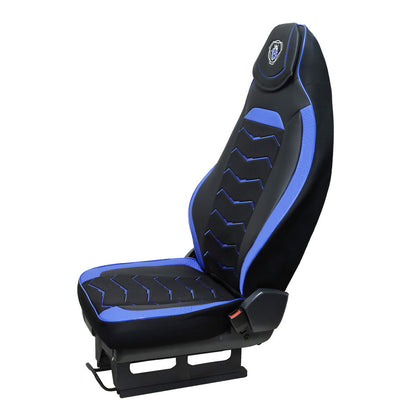 Housses de siège adaptées pour camions Scania R 2004–2016, cuir et Alcantara noir et bleu