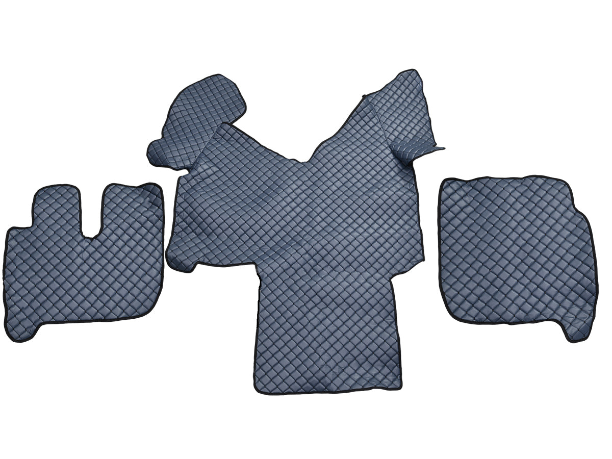 Tapis de sol en cuir synthétique (éco-cuir) gris foncé – adapté pour Iveco Stralis