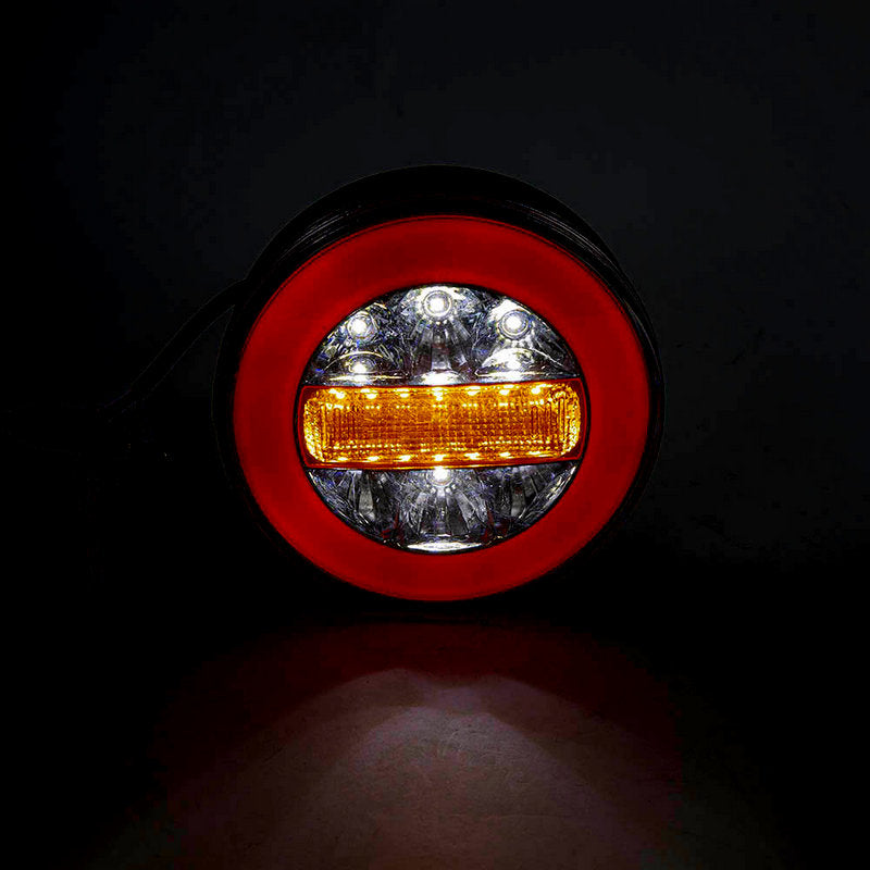 Кръгъл LED неон стоп заден тип „хамбургер“ – 12 V, 140 x 45 mm, 4 функции