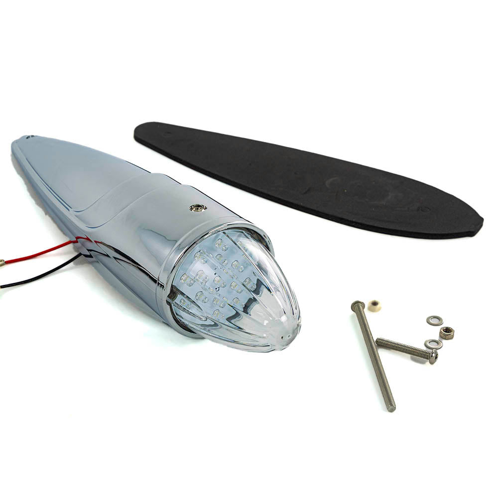 White Chrome-Nickel LED Marker Light, 12V, Suitable for Peterbilt Trucks