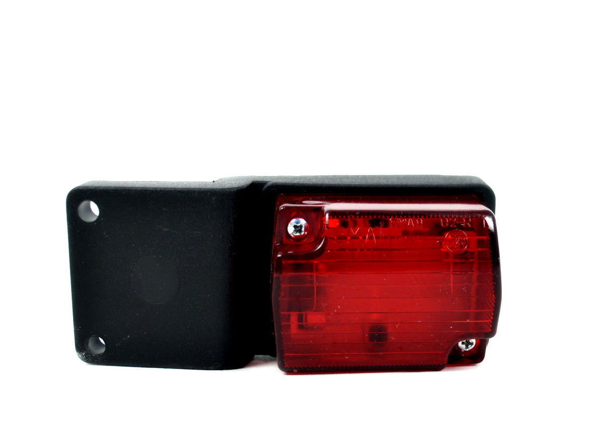 Petit feu rectangulaire latéral rouge suspendu, 12/24 V, 104 x 36 x 23 mm, entraxe de fixation 33 mm