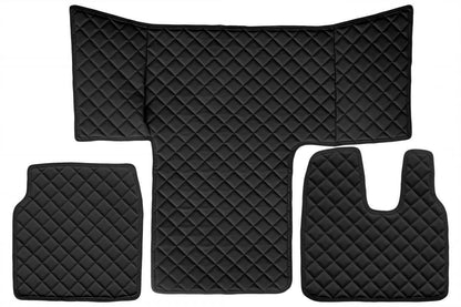 Комплект подови стелки от изкуствена кожа за десен волан – подходящ за MAN TGL, TGS и TGM Large Cab, L-Cab, LX Cab, 2012–, черни