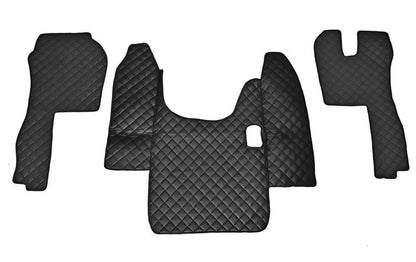 Tapis de sol en cuir synthétique noir – Volant à droite, boîte manuelle, adapté pour Scania R 2004–2009