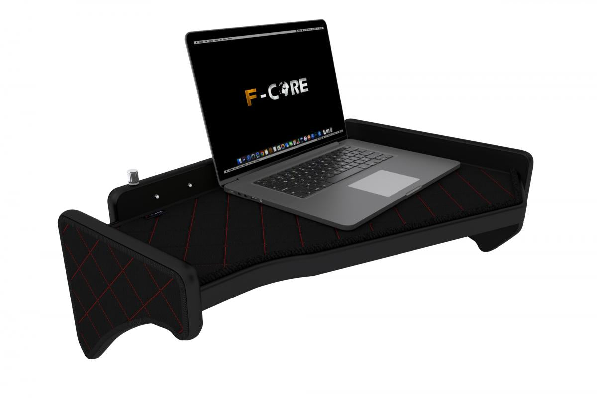 Table centrale pour camion avec LED – adapté pour Scania R/S (à partir de 09.2016), noire avec surpiqûres rouges