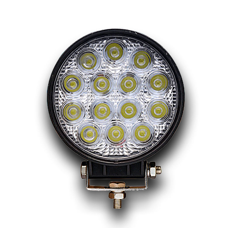 Projecteur de travail LED, 42 W, 14 diodes, corps en aluminium, fixation inférieure compacte