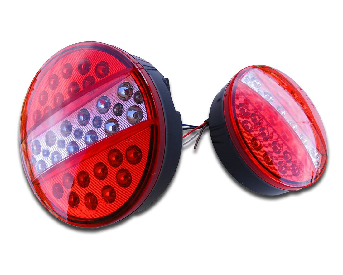 LED комбиниран заден стоп, червено/бяло, 24V, 140 x 40 mm