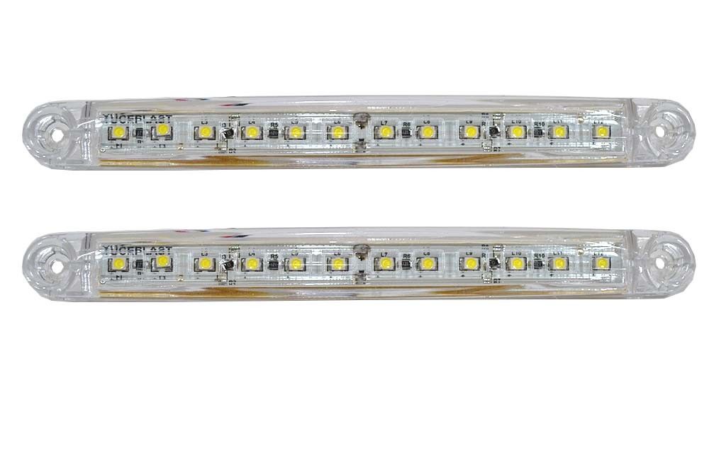 Weiße LED-Markierungsleuchte, 24V, 12 LEDs, 170 x 20 x 10 mm