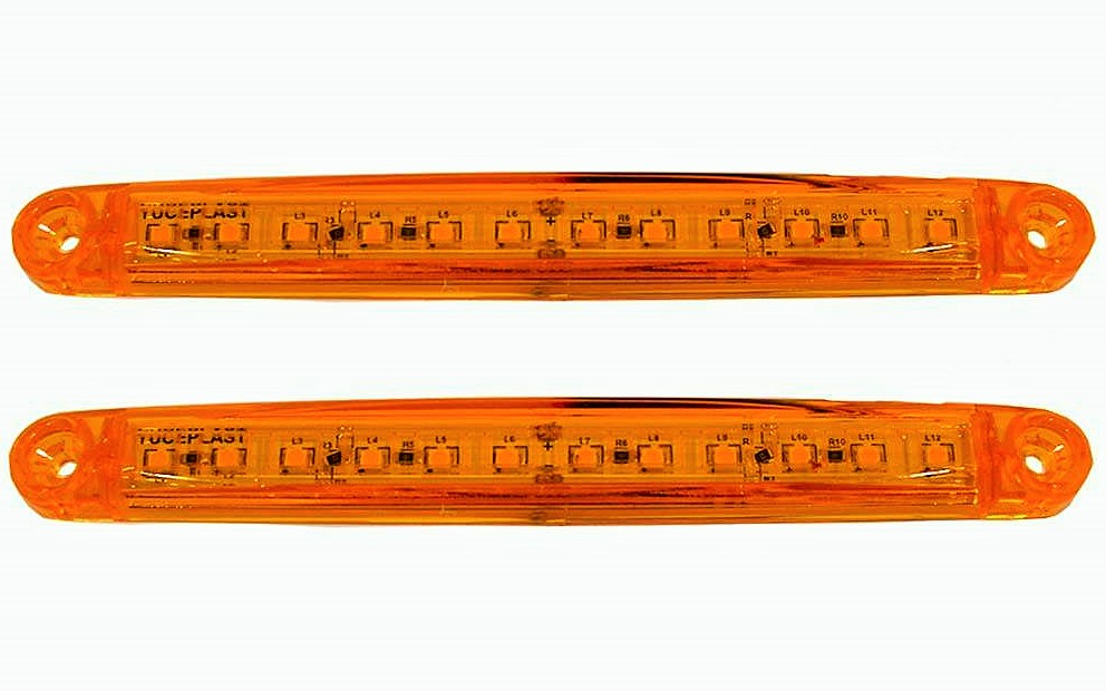 Feu de gabarit à LED jaune, 24 V, 12 LED, 160 x 17 x 10 mm