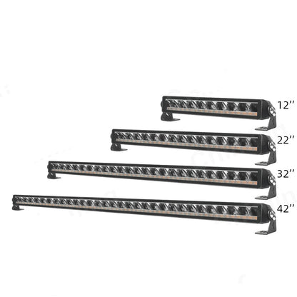 Rampe lumineuse LED de signalisation, flash ambre et projecteur blanc, 12/24 V, 54 cm