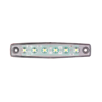Weiße Seitenmarkierungsleuchte, 6 LED, 24V, E-Kennzeichnung