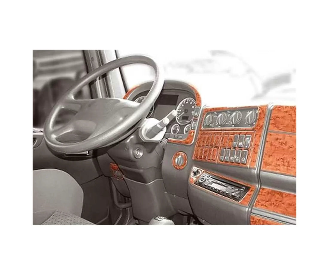 Mahagoni-Silikon-Armaturenbrett-Sticker-Set – geeignet für MAN TGA XXL, 78-teilig, ab 2006