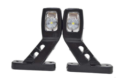 Rechteckige LED-Markierungsleuchte mit drei Funktionen, 12/24 V, 125 × 110 × 40 mm, 80 mm Befestigungsabstand