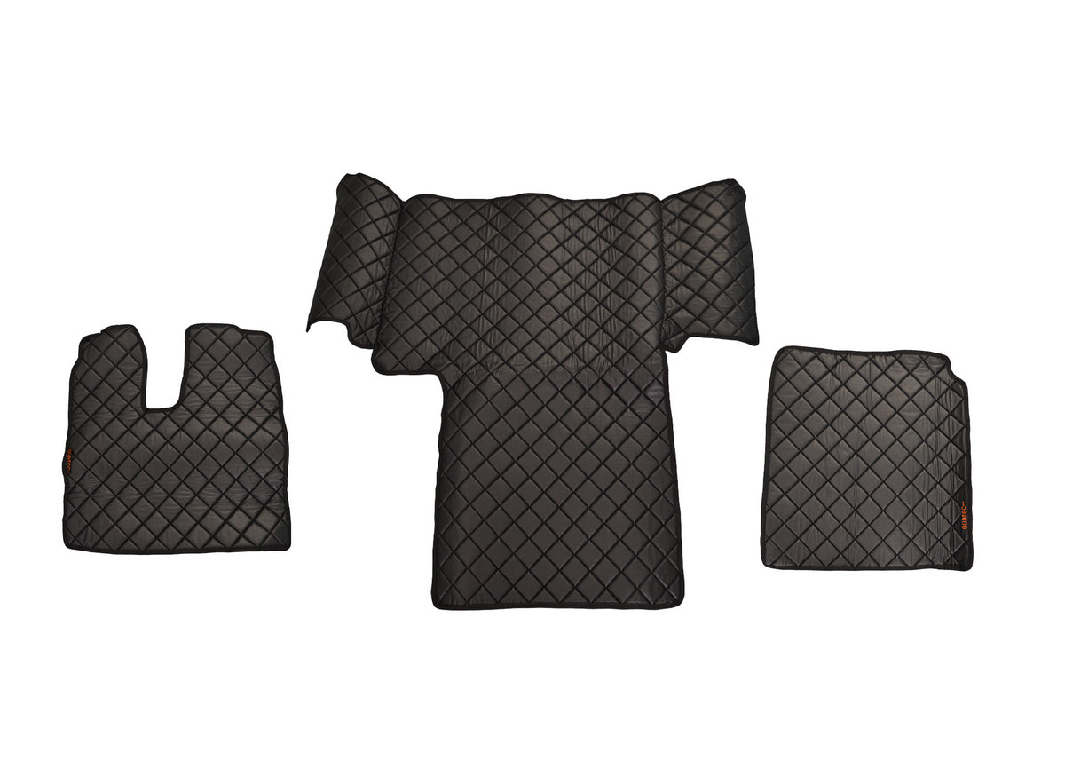Tapis de sol en cuir synthétique (éco-cuir) noir – adapté pour MAN TGS 400