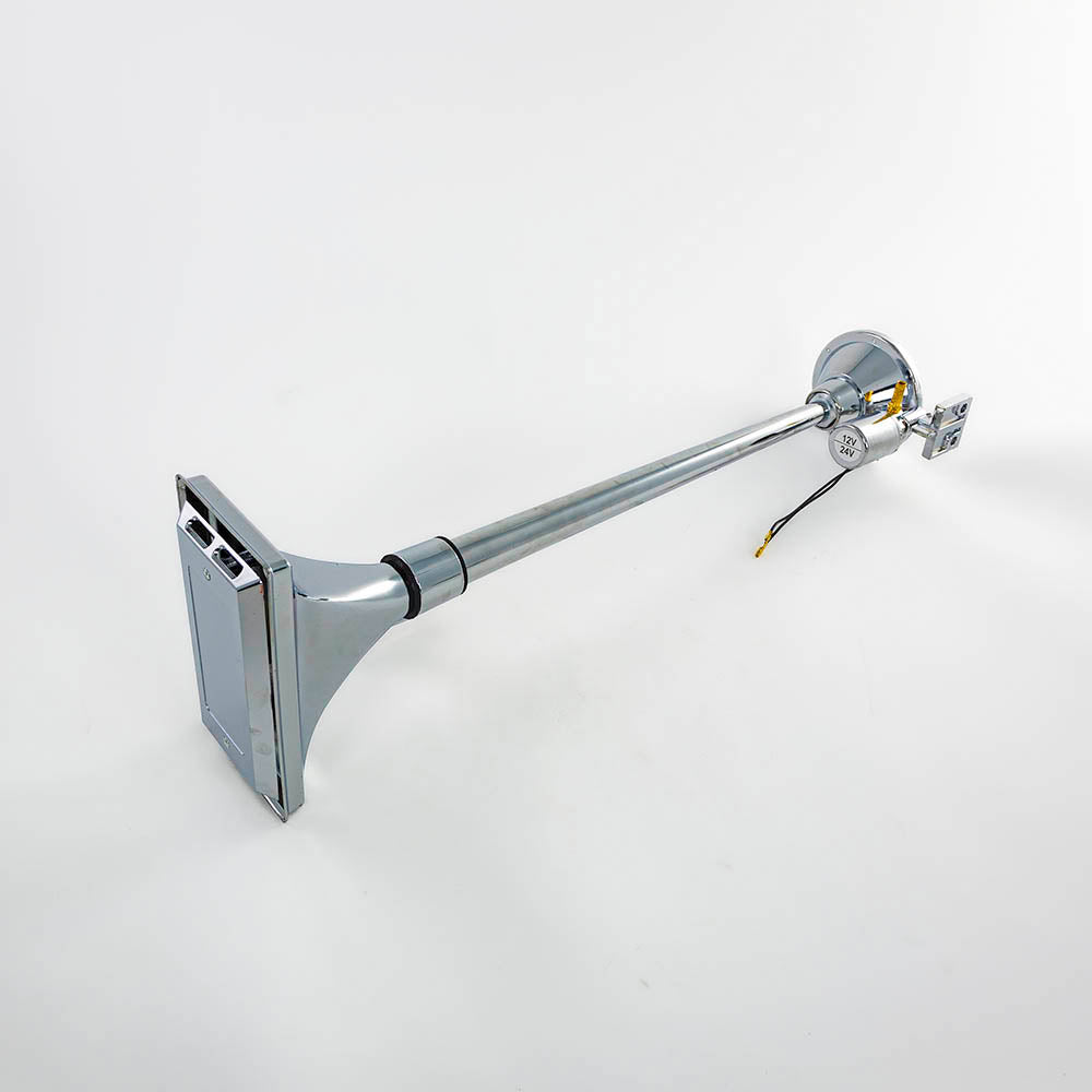 Avertisseur pneumatique simple pour camion, sortie rectangulaire, 24 V, 620 mm, chromé, 148 dB